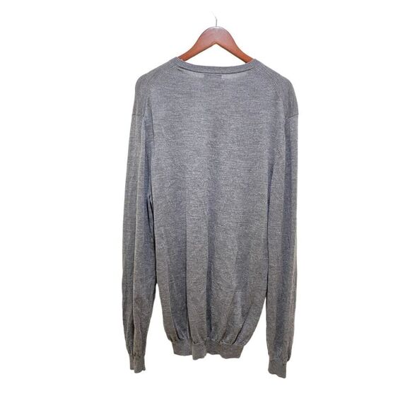 Joseph Abboud Merino Wool Sweater 2XLT Gray V-Neck Lightweight Pullover Casual - Picture 4 of 7